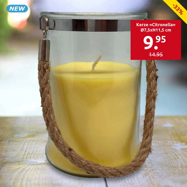 Kerze «Citronella» gegen Insekten, Ø7,5xH11,5 cm