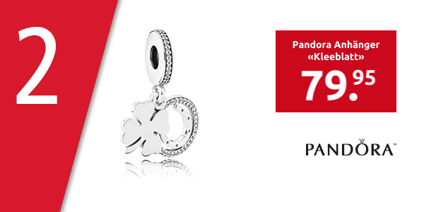 Pandora Anhänger «Kleeblatt», Silber/Zirkonen