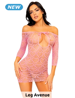 Leg Avenue Sexy Mini Dress, mit Herzen, rosa