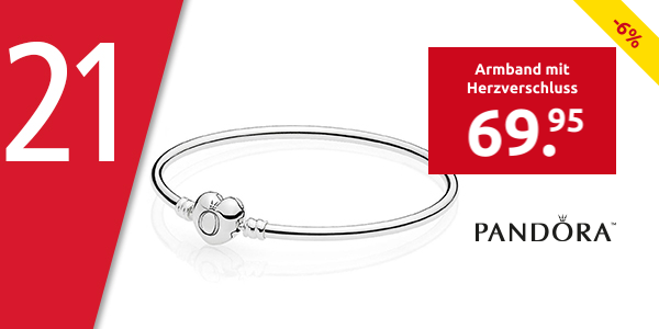 Pandora Armband mit Herzverschluss, Silber
