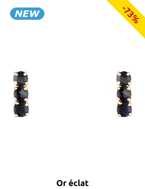 OR ÉCLAT Ohrstecker «Trio de puces», Saphir/Gelbgold