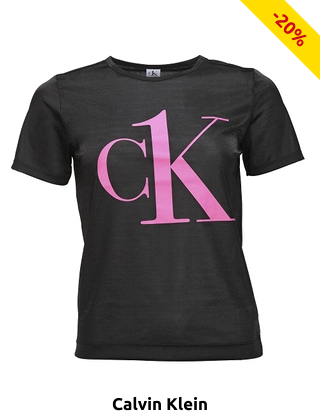 Calvin Klein Damen T-Shirt mit Logo, schwarz