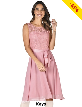 Kleid mit Spitze, altrosa