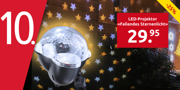 LED-Projektor «Fallendes Sternenlicht», drinnen & draussen