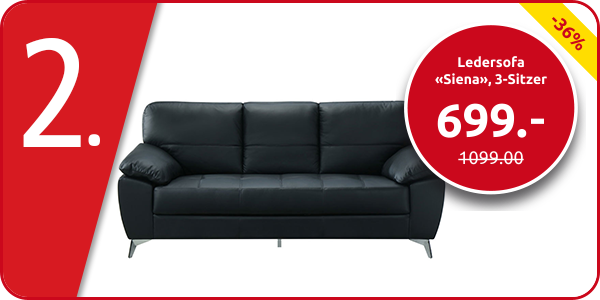 Ledersofa «Siena», 3-Sitzer