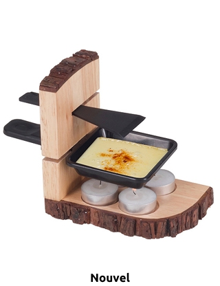 Nouvel Raclette-Set mit Kerzen «Single Wood», für 1 Person