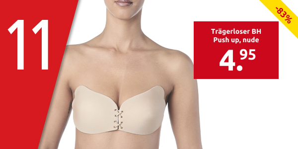 Trägerloser BH Push up, nude