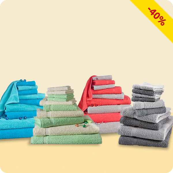 10-teiliges Frottee-Set, superflauschig, grau/anthrazit