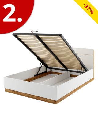 Bett «Dentro», Stauraum mit LED-Beleuchtung