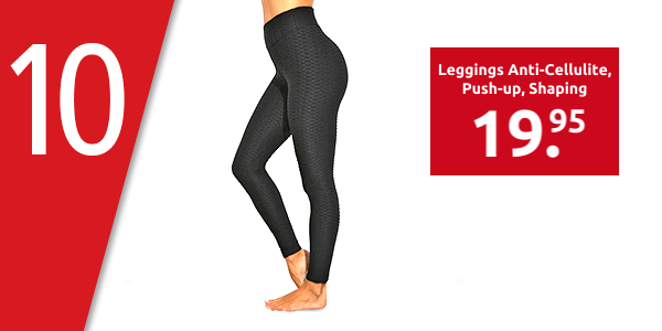Leggings Anti-Cellulite, Push-up, Shaping, schwarz