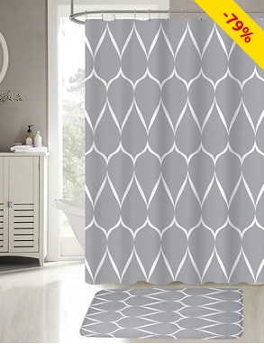 Duschvorhang «Avallon», 180 x 180 cm, grau