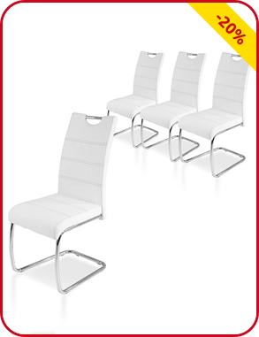 Set 4 Stühle «Rosa», weiss