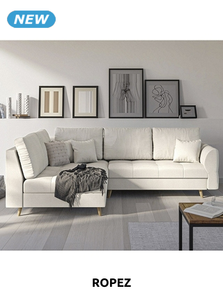 ROPEZ Ecksofa «Ario», Ottomane, fix links, 231 x 161 x H 81 cm, beige