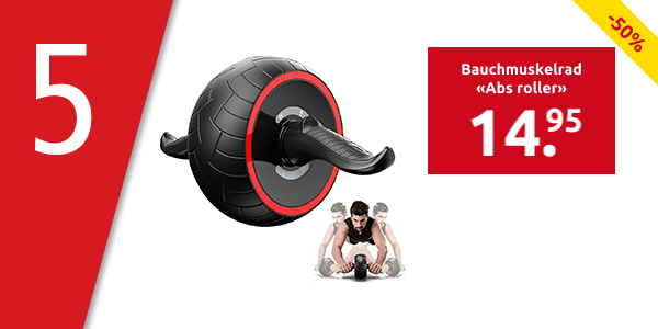 Bauchmuskelrad «Abs roller», rot/schwarz