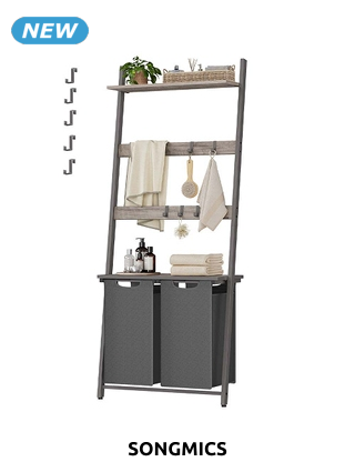 SONGMICS Doppelter Wäschekorb, 92 l