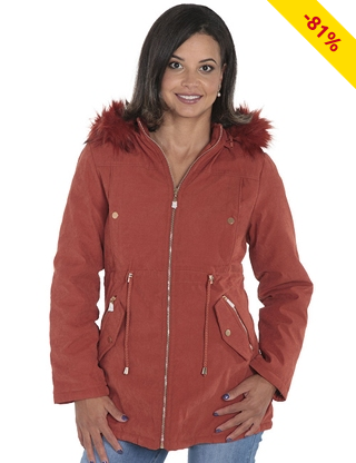 Warme Jacke wendbar, ziegelrot