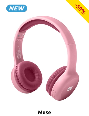 Muse Stereo-Bluetooth-Headset für Kinder, rosa