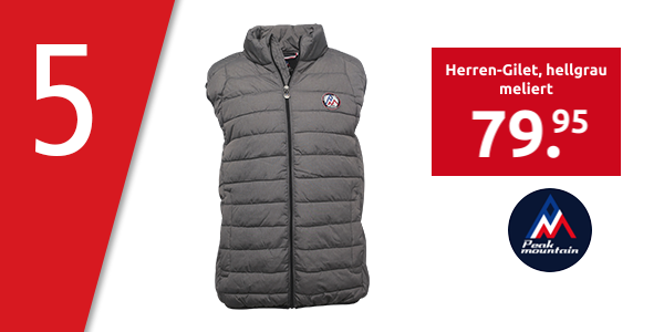 Peak Mountain Herren-Gilet, hellgrau meliert