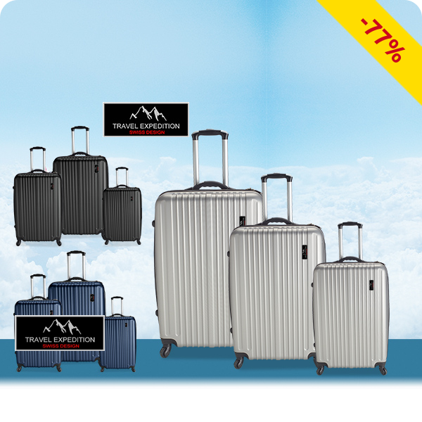 Kofferset «Locarno», 3-teilig, grau