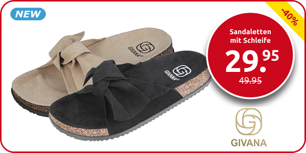 Givana Sandaletten mit Schleife, flach, schwarz