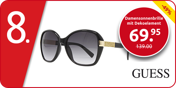 Guess Damensonnenbrille mit Dekoelement, schwarz