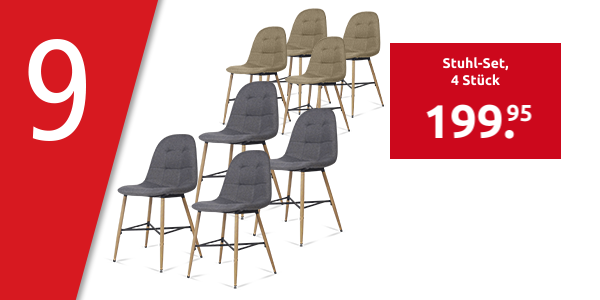 Stuhl-Set «Selena», 4 Stück, grau