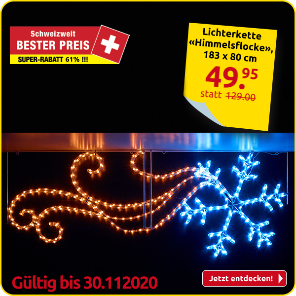 Lichterkette «Himmelsflocke», Rahmen 183 x 80 cm