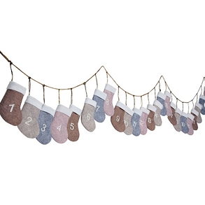 Girlande «Advents-Socken», L 220 cm, blau + rosa + beige