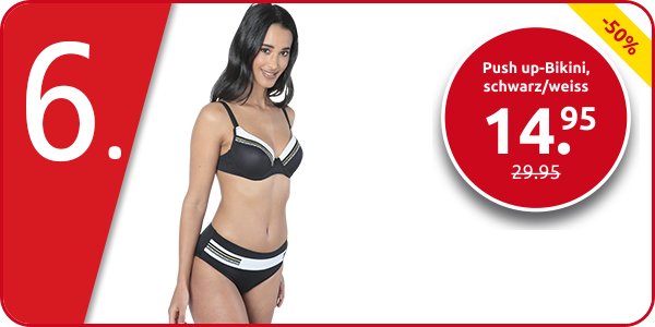 Push up-Bikini, schwarz/weiss