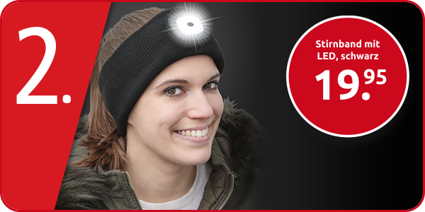 Stirnband mit LED, schwarz