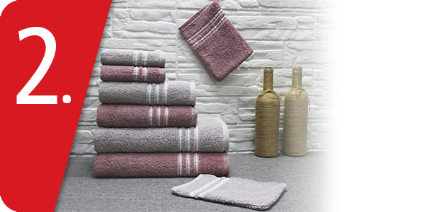 Frottee-Set mit Jacquard-Motiv, 8-teilig, rosa/grau