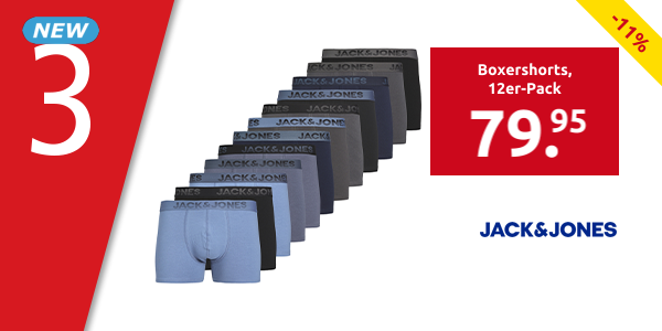 JACK&JONES Boxershorts, 12er-Pack, schwarz/blau/grau