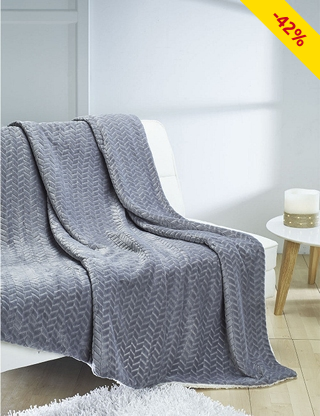 Fleecedecke «Popcorn», grau