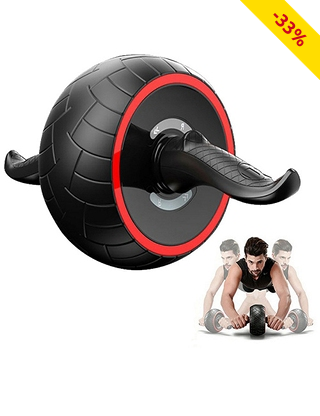 Bauchmuskelrad «Abs roller», rot/schwarz