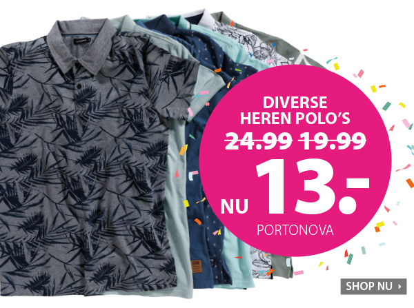 Diverse herenpolo's nu 13 euro