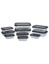 Aufbewahrungsboxen, 12 Stück, mit Deckel, grau