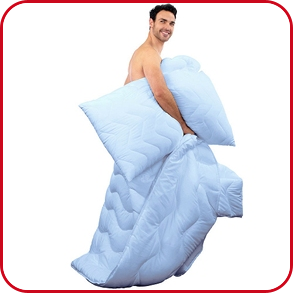 Superbauschiger Bettinhalt «Blue» mit Mikrofaser-Bezug