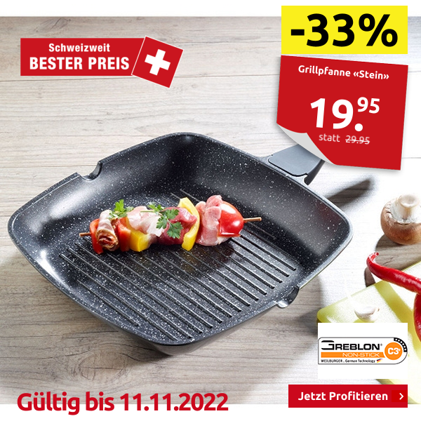 Grillpfanne «Stein» für die fettarme Küche