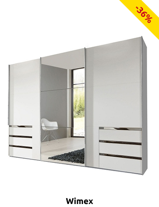 Wimex Kleiderschrank «Level», B 300 x H 236 x T 65 cm, weiss
