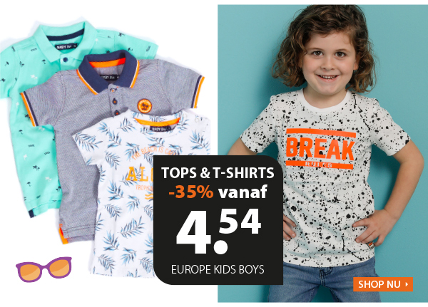 Jongens tops en T-shirts vanaf € 4,54