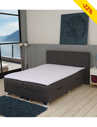 Bett Box «Daven», 140 x 200 cm, mit Schubladen, anthrazit