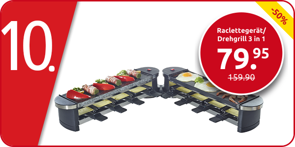 Raclettegerät/Drehgrill 3 in 1