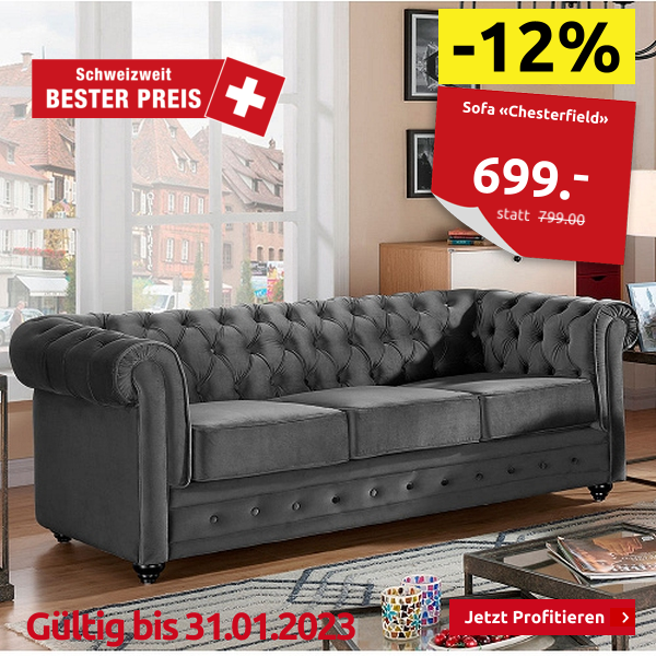 Sofa «Chesterfield», grau