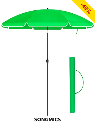 SONGMICS Sonnenschirm, leicht, Ø 200 x 230 cm, grün