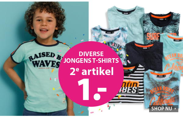 Diverse jongens T-shirts 2e artikel nu 1 euro