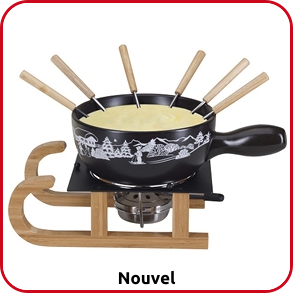 Nouvel Fondue-Set «Schlitten Wintersport»