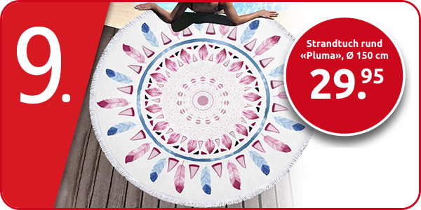 Strandtuch rund «Pluma», Ø 150 cm