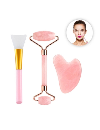 Gesichtspflege-Set «Jade Massage Roller», 3-teilig