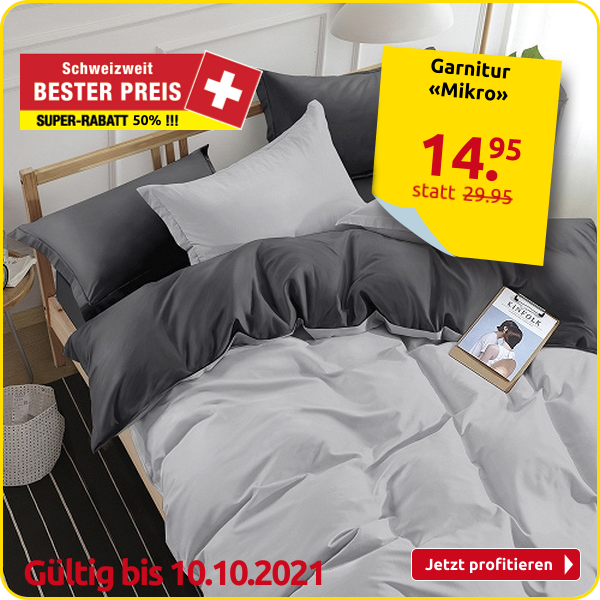 Garnitur «Mikro» 160  x 210 cm + 65 x 100 cm, silber/anthrazit