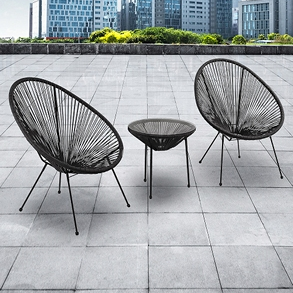 3-teiliges Gartenset «Egg», schwarz